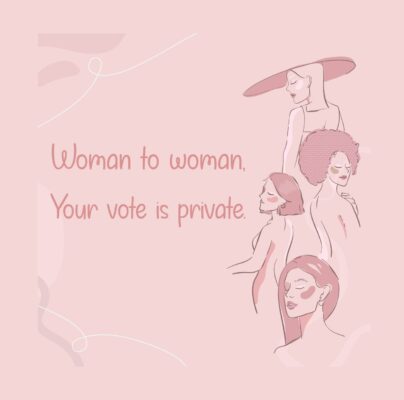 woman to woman your vote is private stickers